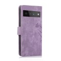 For Google Pixel 6 Orchid Butterfly Embossed Leather Phone Case(Purple)