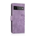 For Google Pixel 6a Orchid Butterfly Embossed Leather Phone Case(Purple)