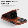 For iPhone 11 YM005 Skin Feel Card Bag Phone Case with Long Lanyard(Brown)