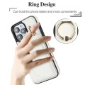 For iPhone 14 Plus YM007 Ring Holder Card Bag Skin Feel Phone Case(White)