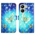 For Xiaomi Redmi 13C 3D Painting Horizontal Flip Leather Phone Case(Golden Butterfly)