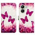 For Xiaomi Redmi 13C 3D Painting Horizontal Flip Leather Phone Case(Rose Butterfly)