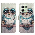 For Xiaomi Redmi Note 13 4G Global 3D Painting Horizontal Flip Leather Phone Case(Grey Owl)