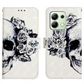 For Xiaomi Redmi Note 13 4G Global 3D Painting Horizontal Flip Leather Phone Case(Skull)