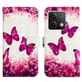 For Xiaomi Redmi Note 13 5G Global 3D Painting Horizontal Flip Leather Phone Case(Rose Butterfly)
