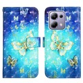 For Xiaomi Redmi Note 13 Pro 4G Global 3D Painting Horizontal Flip Leather Phone Case(Golden Butterf