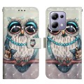 For Xiaomi Poco M6 Pro 4G 3D Painting Horizontal Flip Leather Phone Case(Grey Owl)