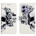For Xiaomi Poco M6 Pro 4G 3D Painting Horizontal Flip Leather Phone Case(Skull)