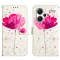 For Xiaomi Redmi Note 13 Pro+ 5G 3D Painting Horizontal Flip Leather Phone Case(Flower)