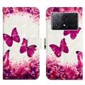 For Xiaomi Redmi K70E 3D Painting Horizontal Flip Leather Phone Case(Rose Butterfly)