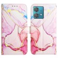 For Motorola Edge 40 Neo PT003 Marble Pattern Flip Leather Phone Case(Rose Gold)