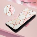 For Motorola Edge 40 Neo PT003 Marble Pattern Flip Leather Phone Case(Pink White)