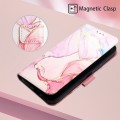 For Motorola Moto G Play 4G 2024 PT003 Marble Pattern Flip Leather Phone Case(Rose Gold)