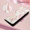 For Motorola Moto G Play 4G 2024 PT003 Marble Pattern Flip Leather Phone Case(Pink White)