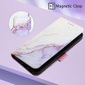 For Motorola Moto G Play 4G 2024 PT003 Marble Pattern Flip Leather Phone Case(White Purple)