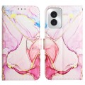 For Motorola Moto G Power 5G 2024 PT003 Marble Pattern Flip Leather Phone Case(Rose Gold)