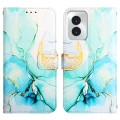 For Motorola Moto G Power 5G 2024 PT003 Marble Pattern Flip Leather Phone Case(Green)