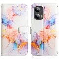 For Motorola Moto G Play 5G 2024 PT003 Marble Pattern Flip Leather Phone Case(Galaxy Marble White)