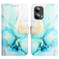 For Motorola Moto G Play 5G 2024 PT003 Marble Pattern Flip Leather Phone Case(Green)