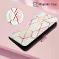 For Motorola Moto G04 4G / G24 4G PT003 Marble Pattern Flip Leather Phone Case(Pink White)