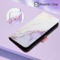 For Motorola Moto G04 4G / G24 4G PT003 Marble Pattern Flip Leather Phone Case(White Purple)