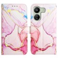 For Xiaomi Redmi 13C PT003 Marble Pattern Flip Leather Phone Case(Rose Gold)
