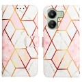 For Xiaomi Redmi 13C PT003 Marble Pattern Flip Leather Phone Case(Pink White)