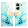For Xiaomi Redmi 13C PT003 Marble Pattern Flip Leather Phone Case(Green)