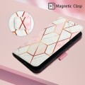 For Xiaomi Redmi A3 PT003 Marble Pattern Flip Leather Phone Case(Pink White)