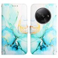 For Xiaomi Redmi A3 PT003 Marble Pattern Flip Leather Phone Case(Green)