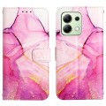 For Xiaomi Redmi Note 13 4G Global PT003 Marble Pattern Flip Leather Phone Case(Pink Purple Gold)