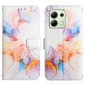For Xiaomi Redmi Note 13 4G Global PT003 Marble Pattern Flip Leather Phone Case(Galaxy Marble White)