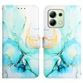 For Xiaomi Redmi Note 13 4G Global PT003 Marble Pattern Flip Leather Phone Case(Green)