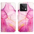 For Xiaomi Redmi Note 13 5G Global PT003 Marble Pattern Flip Leather Phone Case(Pink Purple Gold)