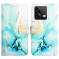 For Xiaomi Redmi Note 13 5G Global PT003 Marble Pattern Flip Leather Phone Case(Green)