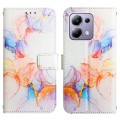 For Xiaomi Redmi Note 13 Pro 4G Global PT003 Marble Pattern Flip Leather Phone Case(Galaxy Marble Wh
