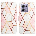 For Xiaomi Redmi Note 13 Pro 4G Global PT003 Marble Pattern Flip Leather Phone Case(Pink White)