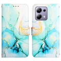 For Xiaomi Redmi Note 13 Pro 4G Global PT003 Marble Pattern Flip Leather Phone Case(Green)