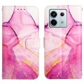 For Xiaomi Redmi Note 13 Pro 5G Global PT003 Marble Pattern Flip Leather Phone Case(Pink Purple Gold
