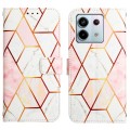 For Xiaomi Redmi Note 13 Pro 5G Global PT003 Marble Pattern Flip Leather Phone Case(Pink White)