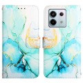 For Xiaomi Redmi Note 13 Pro 5G Global PT003 Marble Pattern Flip Leather Phone Case(Green)