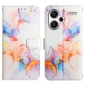 For Xiaomi Redmi Note 13 Pro+ 5G PT003 Marble Pattern Flip Leather Phone Case(Galaxy Marble White)