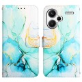 For Xiaomi Redmi Note 13 Pro+ 5G PT003 Marble Pattern Flip Leather Phone Case(Green)
