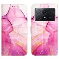 For Xiaomi Redmi K70E PT003 Marble Pattern Flip Leather Phone Case(Pink Purple Gold)