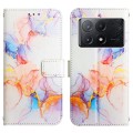 For Xiaomi Redmi K70E PT003 Marble Pattern Flip Leather Phone Case(Galaxy Marble White)