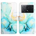 For Xiaomi Redmi K70E PT003 Marble Pattern Flip Leather Phone Case(Green)
