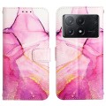 For Xiaomi Poco X6 Pro PT003 Marble Pattern Flip Leather Phone Case(Pink Purple Gold)