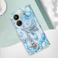 For Xiaomi Redmi 13C Colored Drawing Pattern Plain Weave Leather Phone Case(Tower Butterfly)