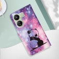 For Xiaomi Redmi 13C Colored Drawing Pattern Plain Weave Leather Phone Case(Baby Panda)