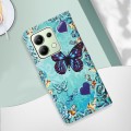 For Xiaomi Redmi Note 13 4G Global Colored Drawing Pattern Plain Weave Leather Phone Case(Caring But